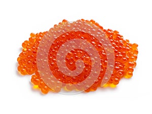 orange caviar isolated on white background