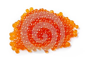 orange caviar isolated on white background