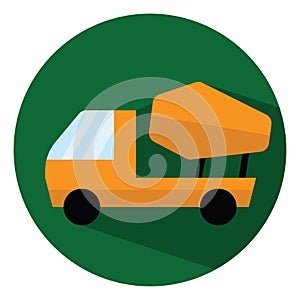 Orange cementing truck, icon