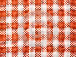 Orange Checked Kitchen Towel Texture photo