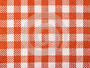 Orange Checked Kitchen Towel Texture