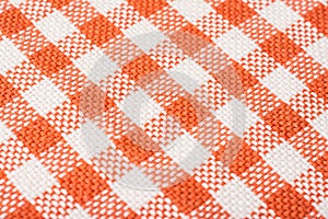 Orange Checked Kitchen Towel Texture