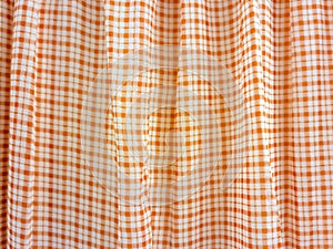 Orange Checkered Fabric Folds