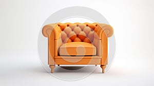 orange Chesterfield chair