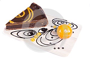 Orange chocco tart cake