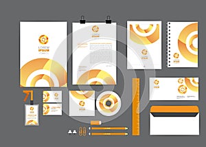 Orange with circle corporate identity template for your business