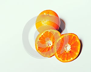 Orange citrus fruit food fresh ripe juicy whole and sliced raw santra closeup image stock photo