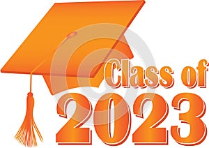 Orange Class of 2023 Graduation Cap