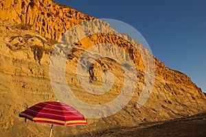 Orange Cliffs against a Blue Sky (Torrey Pines State Beach, La Jolla, California, USA / November 7, 2014)