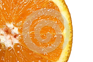 Orange close up. slice and peel. Abstract background with citrus fruit of orange