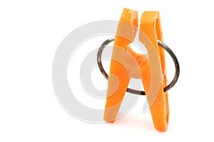 Orange clothes peg