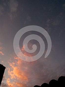 Orange cloud in the late afternoon. 