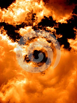Orange Cloudscape - Fire in the sky photo