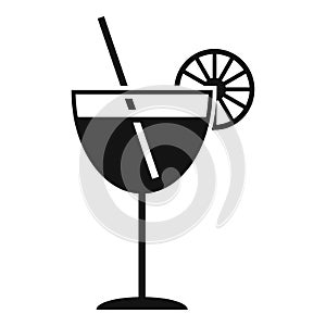 Orange cocktail icon simple vector. Juice fruit