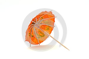 Orange cocktail umbrella #2