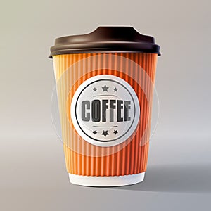 Orange Coffee Ripple Cup. Layered Vector Illustration EPS 10