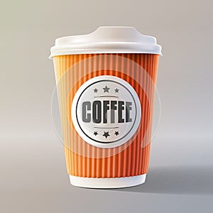 Orange Coffee Ripple Cup. Layered Vector Illustration EPS 10