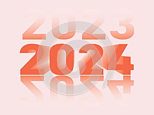 Orange color of 2024 text on light orange background