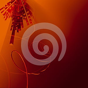 Orange color Abstract Illustration With Spiral