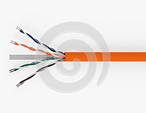 Cat6 Unscreened twistedpair LAN Data Ethernet Cable 3D Rendering photo