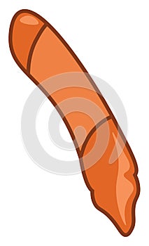 Orange color crayon, vector or color illustration