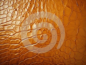 Orange color crocodile or reptile leather texture