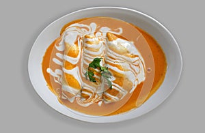 Orange color enchiladas