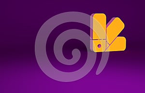 Orange Color palette guide icon isolated on purple background. Minimalism concept. 3d illustration 3D render