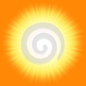 Orange color rays pattern background