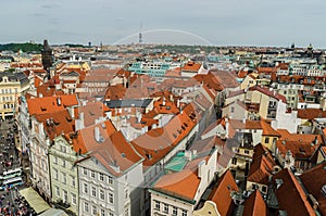 Orange color roof houses in Prague Czech Republic