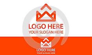 Orange Color Simple Line Art Mail Send Logo Design