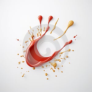 High-quality 3d Red And Yellow Splash Design On White Background