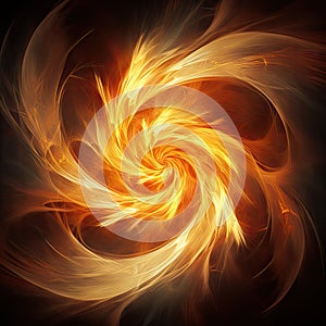 Orange color swirling fractal frame image