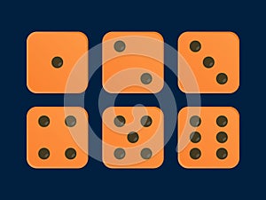 Orange color Vector Dice