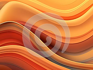 Orange color wavy multilayered texture abstract expressive art background photo