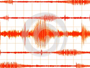 Orange colored earthquake graph