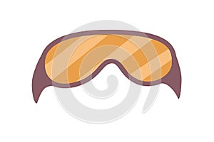 Orange colored ski sport protective goggles vector illustration on white background