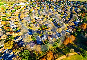 Orange Colors Over Texas Hill Country Houses Suburbia Austin Texas photo