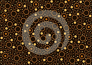 Orange coloured circles pattern design wallpaper background