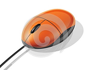 Orange computer mouse