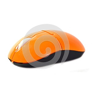 Orange computer mouse