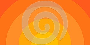 Orange concentric circles banner. Sun, sunburst, sunrise or sunset background. Ripples, impact, sonar wave, epicenter photo