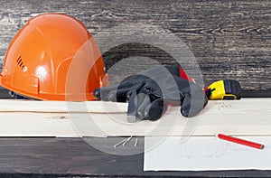 orange construction helmet