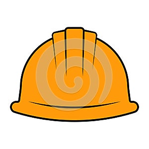 Orange construction helmet casque, hat for head protection