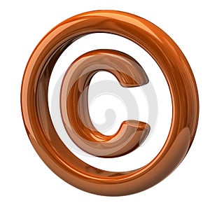 Orange copyright symbol