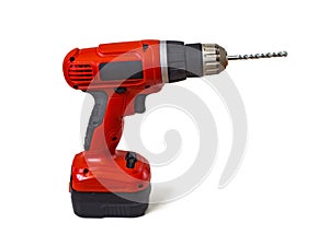 Orange cordless power drill tool