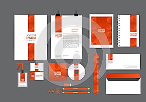 Orange corporate identity template for your business