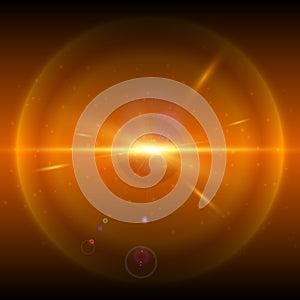 Orange cosmic explosion, vector illustration