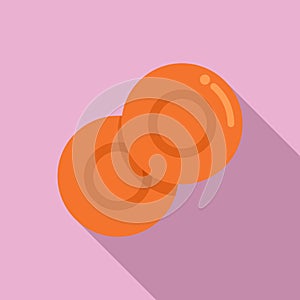 Orange cough drops icon flat vector. Cure spray