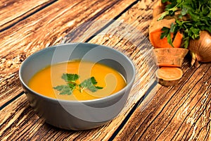 Orange creamy yams soup